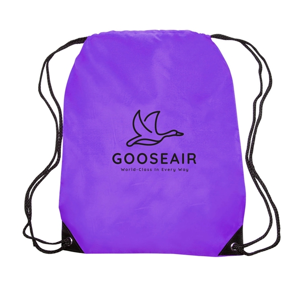 14" x 18" 210 Denier polyester drawstring backpack with polyurethane leather... from ASI 62088 IDProductsource