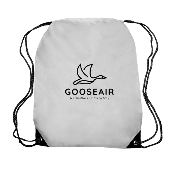 14" x 18" 210 Denier polyester drawstring backpack with polyurethane leather... from ASI 62088 IDProductsource