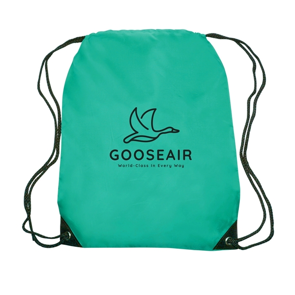 14" x 18" 210 Denier polyester drawstring backpack with polyurethane leather... from ASI 62088 IDProductsource