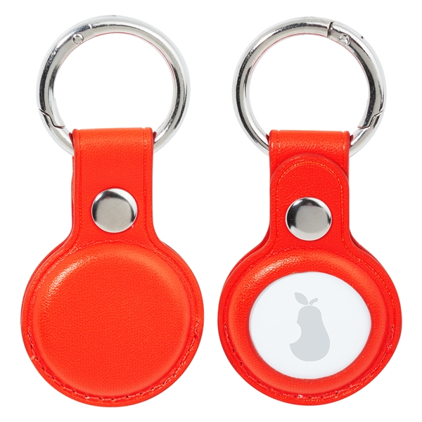 0.375" x 1.625" x 2.5" faux leather keychain with Airtag holder... from ASI 62088 IDProductsource