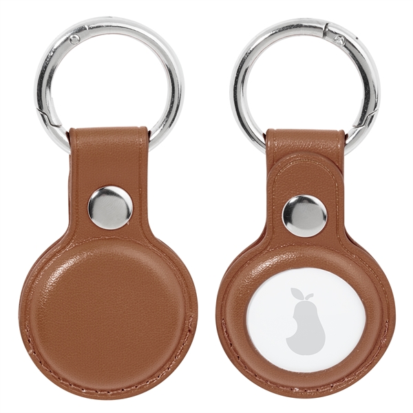 0.375" x 1.625" x 2.5" faux leather keychain with Airtag holder... from ASI 62088 IDProductsource