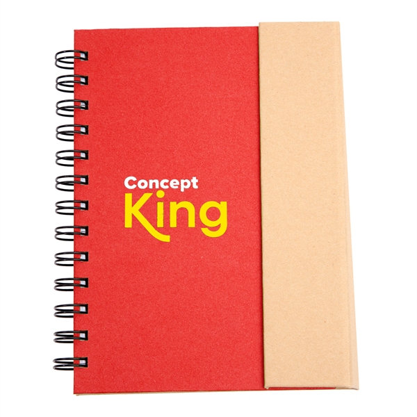 5.25" x 7" Duo-Tone 60-page spiral bound notebook with assorted sticky... from ASI 62088 IDProductsource