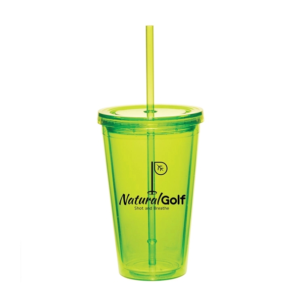 6.25" x 4 x 2.5" acrylic 16-ounce double wall tumbler with... from ASI 62088 IDProductsource