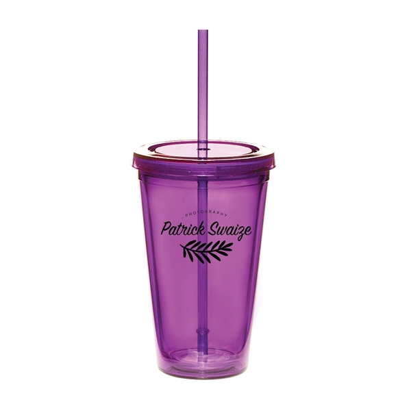 6.25" x 4 x 2.5" acrylic 16-ounce double wall tumbler with... from ASI 62088 IDProductsource