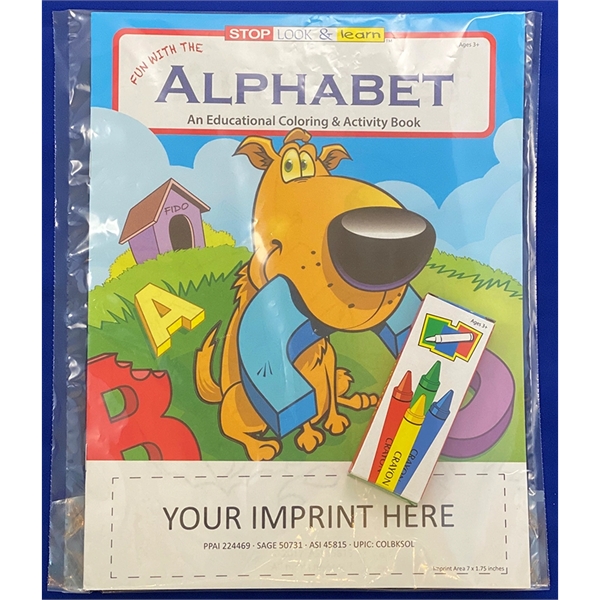 Fun with alphabet coloring book fun pack with unimprinted crayons.... from ASI 45815 Coloring Book Solutions / Coloring Book Solutions™