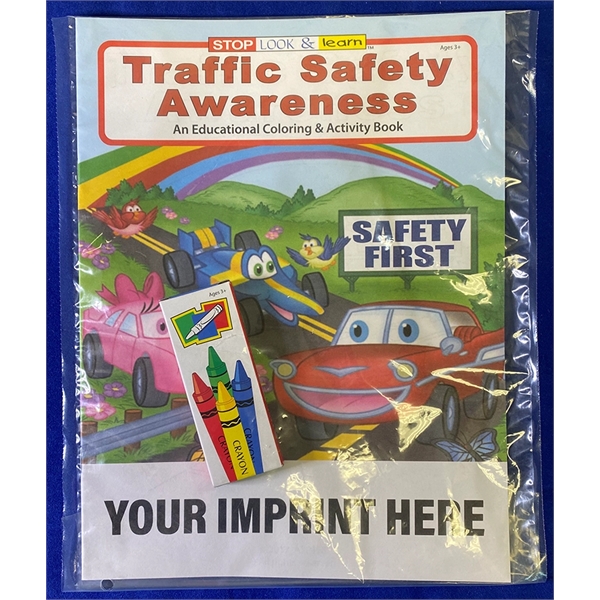 Traffic Awareness coloring book fun pack with unimprinted crayons.... from ASI 45815 Coloring Book Solutions / Coloring Book Solutions™