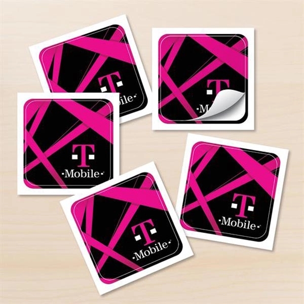Square stickers with rounded corners; made of white BOPP material, which... from ASI 90807 Tekweld