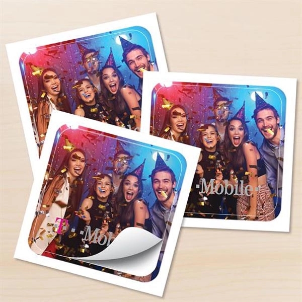 Square stickers with rounded corners; made of white BOPP material, which... from ASI 90807 Tekweld