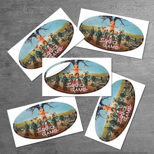 Oval shaped sticker made of white BOPP material, which is non-toxic,... from ASI 90807 Tekweld