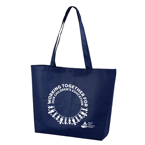 80GSM non-woven polypropylene tote bag with 28 5/8" cross-stitched handle straps... from ASI 62660 Innovation Line