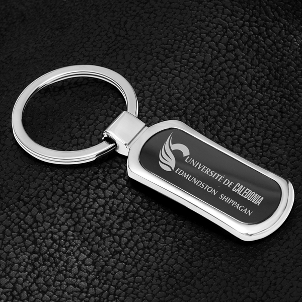 Chrome finish metal key holder with laser engraving.... from ASI 62660 Innovation Line