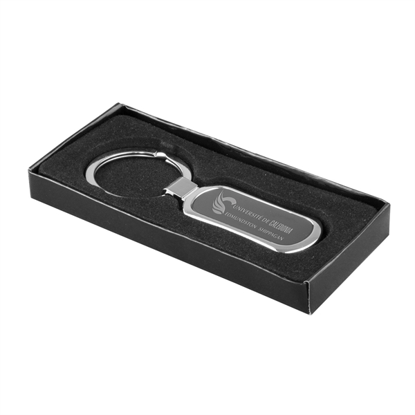 Chrome finish metal key holder with laser engraving.... from ASI 62660 Innovation Line