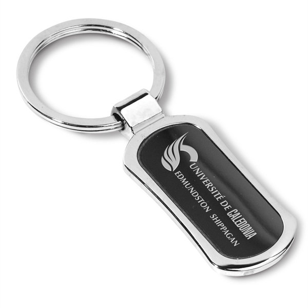 Chrome finish metal key holder with laser engraving.... from ASI 62660 Innovation Line