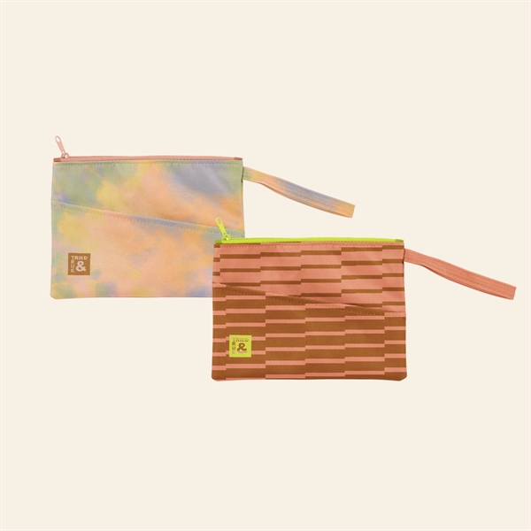 Small, rectangular, flat pouch with zippered closure, wrist strap and diagonal... from ASI 74710 Numo