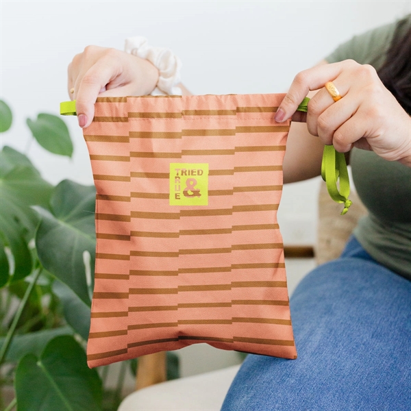 Large gift bag with a ribbon drawstring, made of 1000d rpet... from ASI 74710 Numo