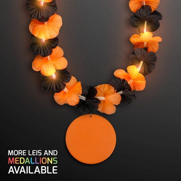 Light Up Halloween Lei with Medallion, Imprinted Medallion Pricing... from ASI 34194 ALightPromos / Alight Promotional Products