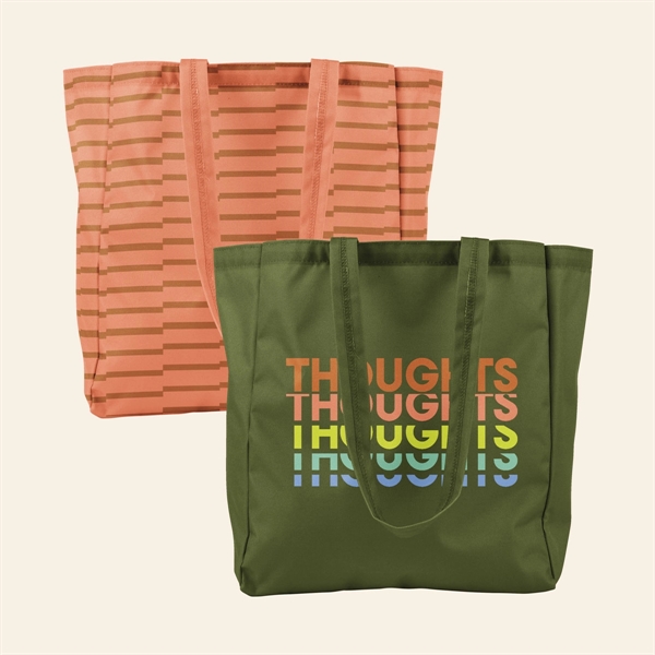 Two-handled tote with a gusset that measures 13" w x 14"... from ASI 74710 Numo