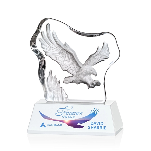 Spectacular Soaring Eagle molded into an Optical Crystal Iceberg and mounted... from ASI 84592 St Regis Group / St Regis