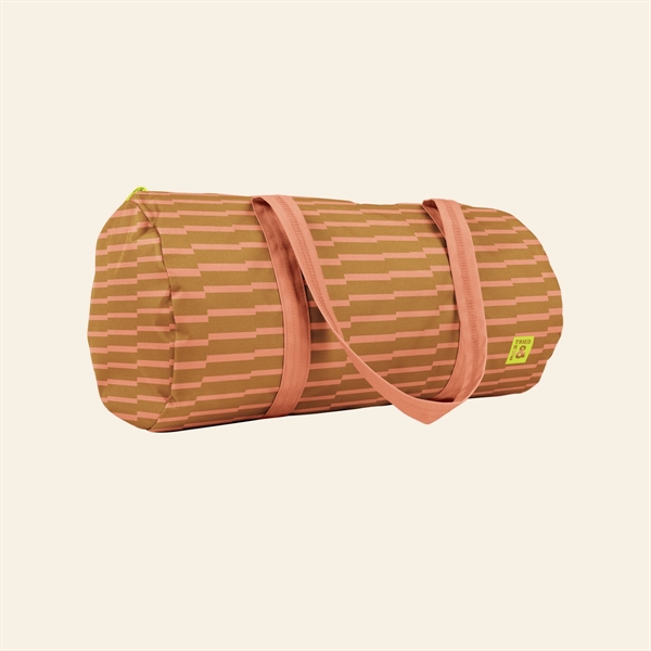 Barrel body duffel bag with zipper closure made of 1000d RPET... from ASI 74710 Numo