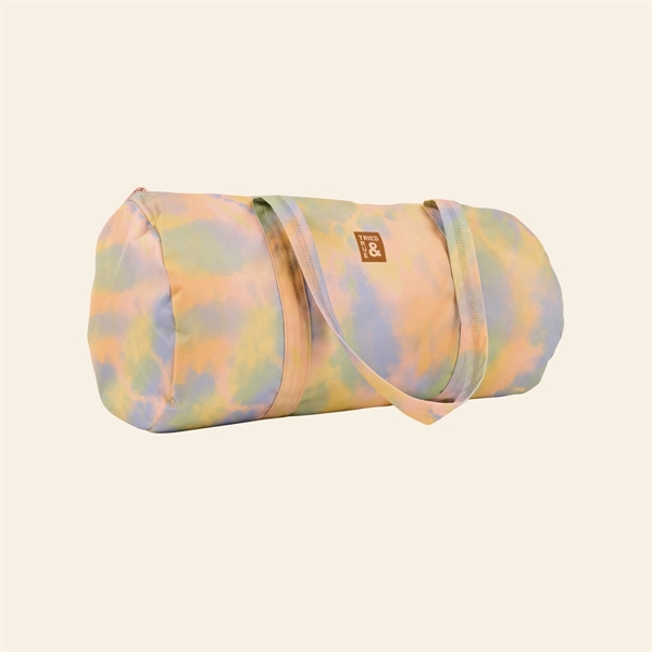 Barrel body duffel bag with zipper closure made of 1000d RPET... from ASI 74710 Numo