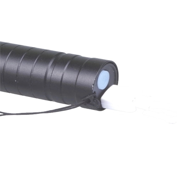 Black aluminum rechargeable mini LED flashlight with laser engraving on 1... from ASI 37218 Athena Promo (tm)