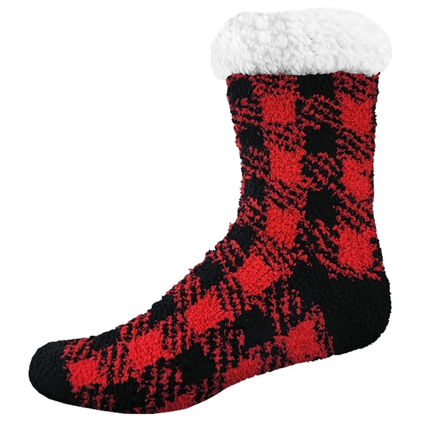 Sherpa lined crew length fuzzy feet socks made of 100% acrylic... from ASI 90160 Suntex Industries