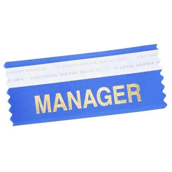 Customizable ribbon badge made of premium grade satin with double sided... from ASI 90859 Tempo Industries Inc / Ribbon Badge Line