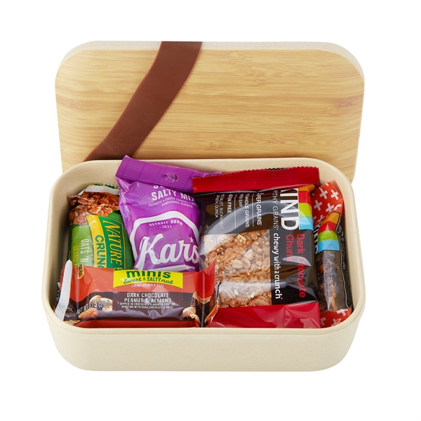 Bamboo bento gift box with selection of natural earth-friendly snacks.... from ASI 57800 Gordon Sinclair / Gordon Sinclair®