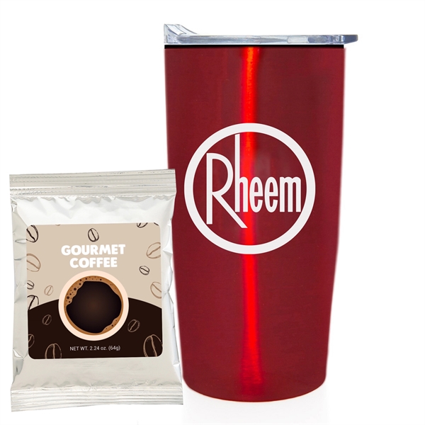20 oz Stainless steel straight tumbler with plastic liner and gourmet... from ASI 71685 Midnite Snax® / Promo Revolution