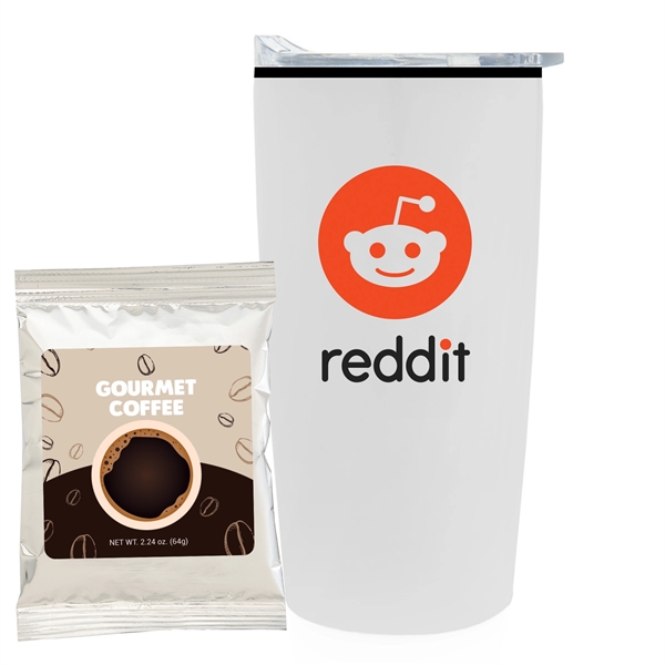 20 oz Stainless steel straight tumbler with plastic liner and gourmet... from ASI 71685 Midnite Snax® / Promo Revolution