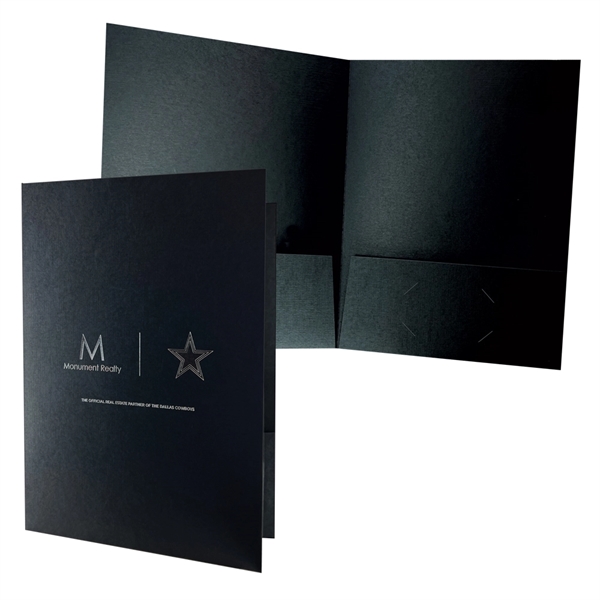 Group D Premium Linen Foil stamped Quick-Ship economy folder with standard... from ASI 32050 Admore / Admore®