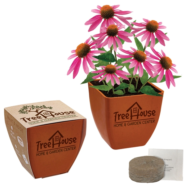 Eco-friendly bamboo blossom kit with one seed packet, one peat pellet,... from ASI 62190 Illini