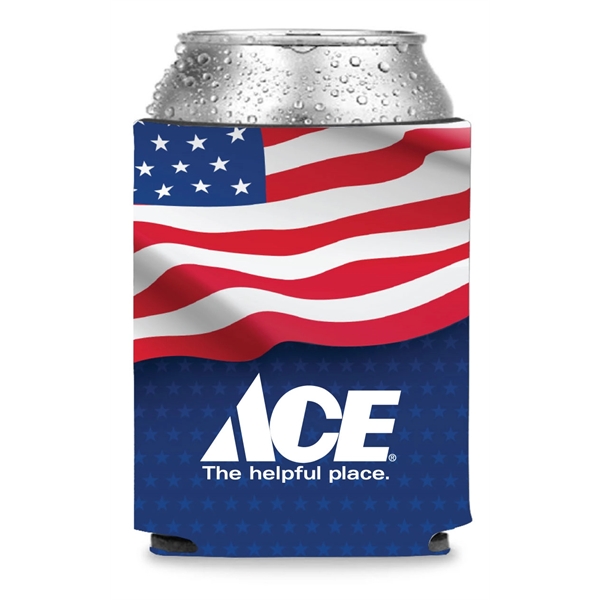 Collapsible Premium Foam American Flag Can Cooler - Full Color Sublimation... from ASI 68366 Makana Line LLC / Makana Line