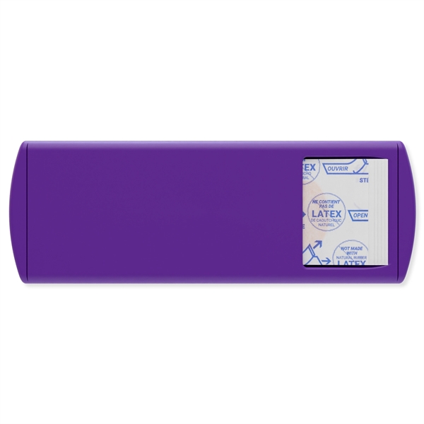 Full color USA made imprinted bandage dispenser with five bandages inside.... from ASI 54040 Fey Promo