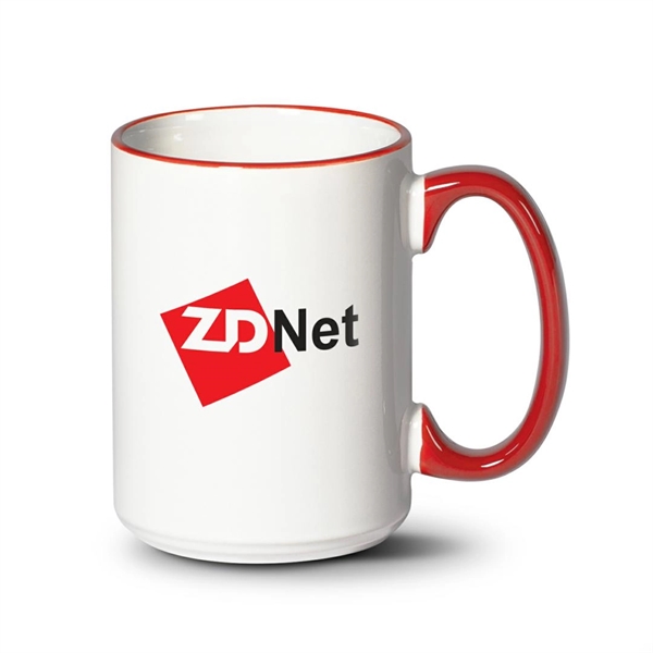 The Clancy ceramic mug, glazed in white, features a colorful... from ASI 84592 St Regis Group