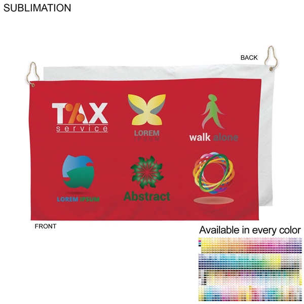 Colored Velour Terry Cotton Blend Golf Towel, Finished size 15x25, Nofold... from ASI 53509 FIEL-Fairdeal Import & Export / FIEL