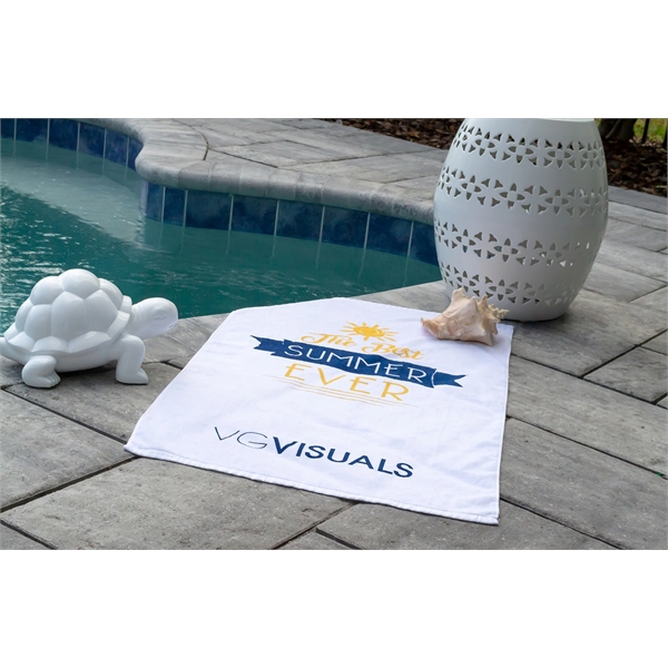 100% cotton terry velour beach towel measuring 24" x 42"... from ASI 79750 Pro Towels