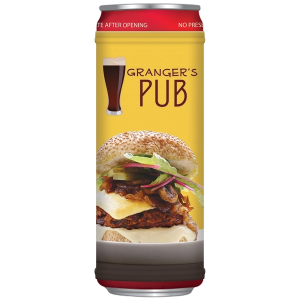 Full custom, full color stretch wrap for slim tall cans.... from ASI 80228 Quinn