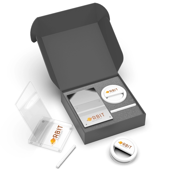 Desk Buddies Kit includes clip-on ring light & reusable memo pad.... from ASI 61125 Hit Promotional Products / Hit®