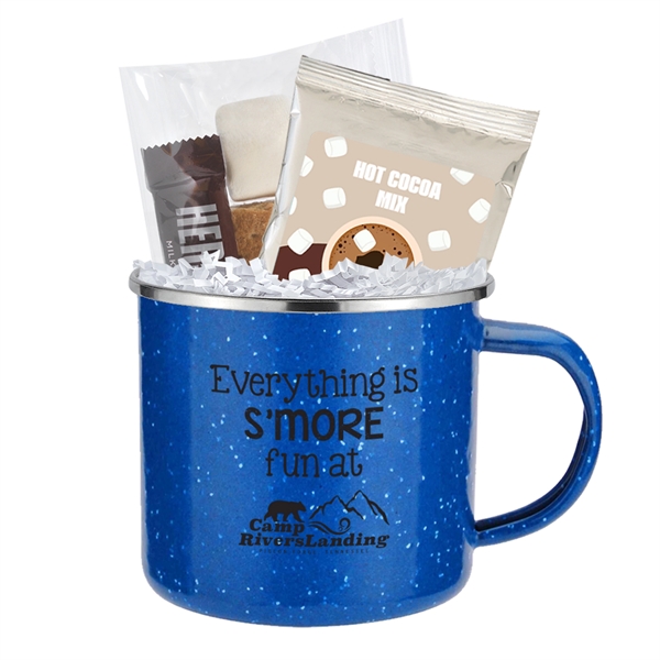 16 oz. Stainless Steel Speckled Camping Mug Gift Set filled with... from ASI 71685 Midnite Snax® / Promo Revolution