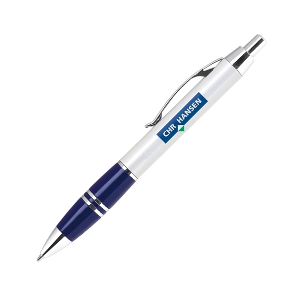 Click-action ballpoint pen with a pearl white barrel with lacquer coated... from ASI 68190 Lungsal / Lungsal