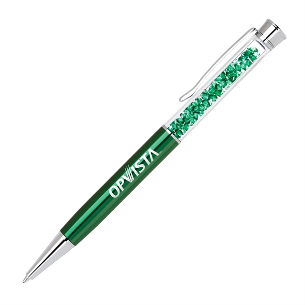 Brass twist-action ballpoint pen available in several colors with crystals that... from ASI 68190 Lungsal