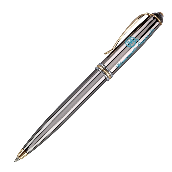Brass twist-action ballpoint pen with a matte coated finish and polished... from ASI 68190 Lungsal / Lungsal