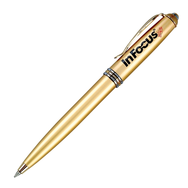 Brass twist-action ballpoint pen with a matte coated finish and polished... from ASI 68190 Lungsal / Lungsal
