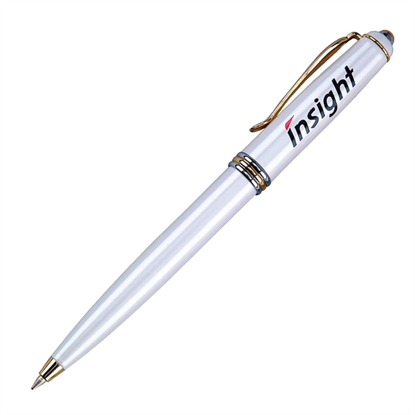 Brass twist-action ballpoint pen with a matte coated finish and polished... from ASI 68190 Lungsal / Lungsal