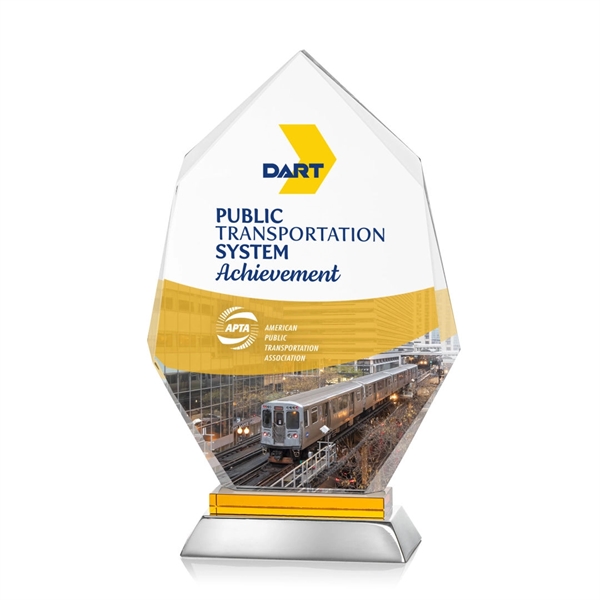 Unique optical award with amber optical and aluminum base.... from ASI 84592 St Regis Group / St Regis