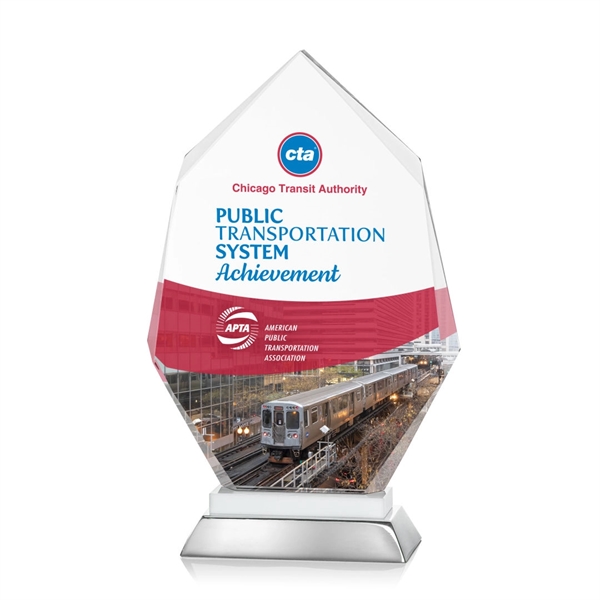 Unique optical award with white optical and aluminum base.... from ASI 84592 St Regis Group / St Regis