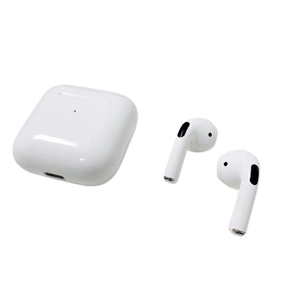 A pair of white wireless bluetooth earbuds with an included charging... from ASI 37218 Athena Promo (tm)