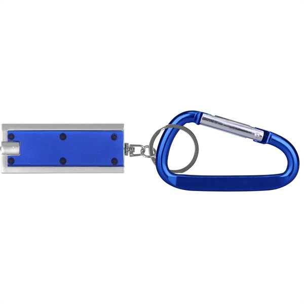 Slim rectangular flash light with swivel key chain and carabiner... from ASI 74585 Nu Promo International / Nu Promo Line