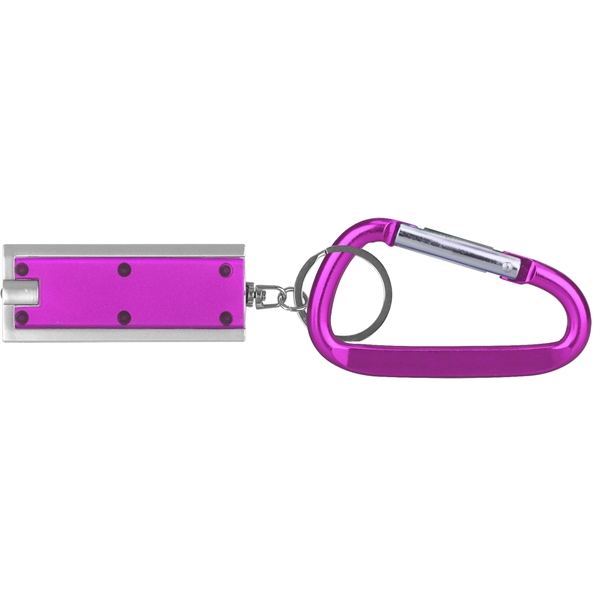 Slim rectangular flash light with swivel key chain and carabiner... from ASI 74585 Nu Promo International / Nu Promo Line